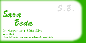 sara beda business card